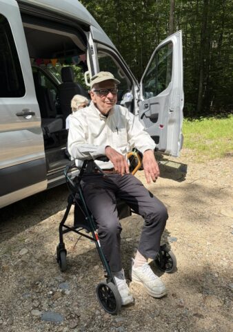 OH Bill Hoffman (Zool '48-'52) was unable to get up to the cabin but still wanted to participate so we met him in the parking lot.