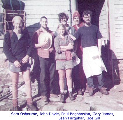 Lakes 1974 – Sam Osbourne, John Davie, Paul Bogohsian, Gary James, Jean Farquhar, Joe Gill